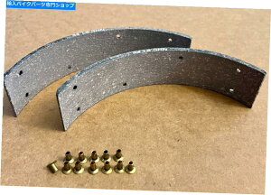 Brake Shoes 41848-38�n�[���[���A�u���[�L�V���[�Y���C�j���OW���x�b�g1938-57�i�b�N���p���t���b�gBT��555 41848-38 Harley Rear Brake Shoe Lining W Rivets 1938-57 Knuckle Pan Flat BT #555�y���s�A���i�z