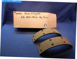 Brake Shoes �n�[���[�f�r�b�h�\��12443���A�u���[�L���C�j���O�Z�b�g1962-72�r�b�O�c�C��NOS NP7464 Harley Davidson 12443 Rear Brake Lining Set 1962-72 Big Twin NOS NP7464�y���s�A���i�z