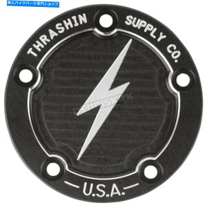 Engine Covers XVTvCMX^C̍zɎ_|CgJo[-TSC-3026-4 Thrashin Supply Dished-Style Black Anodized Points Cover - TSC-3026-4