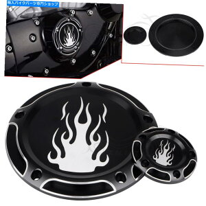 Engine Covers �n�[���[�_�C�i�t�@�b�g�{�[�C�w���e�[�W�\�t�g�A�C���̃u���b�N�t���[���_�[�r�[���^�C�}�[�^�C�~���O�J�o�[ Black Flame Derby & Timer Timing Cover For Harley Dyna Fatboy Heritage Softail�y���s
