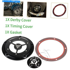 Engine Covers �u���b�NRSD�N�����e�B�_�[�r�[�^�C�}�[�^�C�~���O�J�o�[�n�[���[�c�[�����O���[�h�L���O�\�t�g�A�C���̃J�o�[ Black RSD Clarity Derby Timer Timing Cover For Harley Touring Road King Softail�y���s