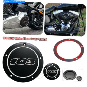 Engine Covers 103�u���b�N�_�[�r�[�J�o�[+�n�[���[�c�C���J���_�C�i�X�g���[�g�{�uFXDB FXDF�̃^�C�~���O�^�C�}�[ 103 Black Derby Cover+Timing Timer For Harley Twin Cam Dyna Street Bob FXDB FXDF�y���s�A���i�z