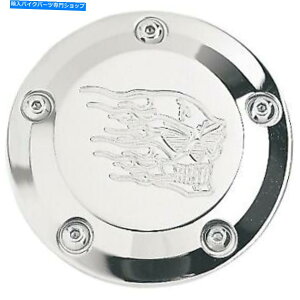 Engine Covers �W���[�J�[�z�b�g�w�b�h�t���[�~���O�X�J���N�����^�C�}�[ /�g�D�C���J���̃J�o�[99-17 Joker Hot Head Flaming Skull Chrome Timer / Points Cover for Twin Cam 99-17�y���s�A���i�z