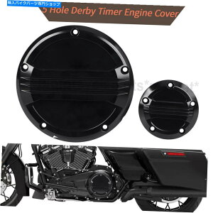 Engine Covers 5�z�[���_�[�r�[�^�C�~���O�^�C�}�[�J�o�[�n�[���[�_�C�i���[�h�O���C�h�L���OFLTR�\�t�g�A�C�� 5-Hole Derby Timing Timer Cover For Harley Dyna Road Glide King FLTR Softail�y���s�A���i�z