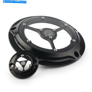 Engine Covers RSD�u���b�N�_�[�r�[�^�C�~���O�^�C�}�[�J�o�[�n�[���[�X�g���[�g�O���C�h���[�h�L���OFLHR FLHX RSD Black Derby Timing Timer Cover For Harley Street Glide Road King FLHR FLHX�y���s�A���i�z
