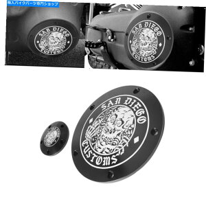 Engine Covers �n�[���[�_�C�i�\�t�g�A�C�����[�h�L���O�X�g���[�g�{�u�X�J���_�[�r�[�^�C�~���O�^�C�}�[�J�o�[�u���b�N For Harley Dyna Softail Road King StreetBob Skull Derby Timing Timer Cover Black�y���s�A