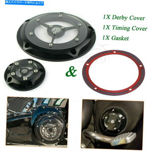 Engine Covers RSDNeB_[r[GW^C}[Jo[ubNn[[[hLOOCh\tgAC RSD Clarity Derby Engine Timer Cover Black for Harley Road King Glide Softail