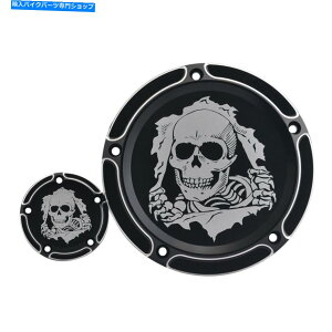 Engine Covers ubNXJt@Cuz[GbWJbg_[r[^C~O^C}[Jo[n[[_CiFXDFɃtBbg Black Skull Five Hole Edge Cut Derby Timing Timer Cover Fit For Harley Dyna FXDF