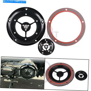 Engine Covers 5�z�[���u���b�N�N���A�_�[�r�[�^�C�}�[�^�C�~���O�J�o�[ +�n�[���[�c�C���J���c�[�����O�p�K�X�P�b�g 5 Hole Black Clear Derby Timer Timing Cover + Gasket for Harley Twin Cam Touring