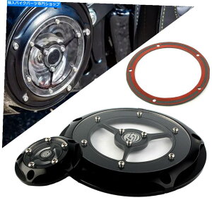 Engine Covers �n�[���[�G���N�g���O���C�h�_�C�i���[���C�_�[�X�g���[�g�{�u�̃u���b�N�N���A�_�[�r�[�^�C�}�[�J�o�[ Black Clear Derby Timer Cover For Harley Electra Glide Dyna Low Rider Street Bob�y���s�A��