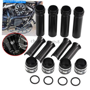Engine Covers CNC�u���b�N�G���W���v�b�V�����b�h�`���[�u�A���~�j�E���J�o�[�L�b�g�n�[���[�c�C���J��1999-2017 CNC Black Engine Pushrod Tube Aluminum Cover Kit For Harley Twin Cam 1999-2017