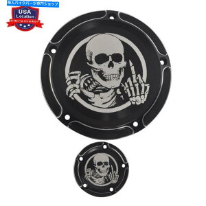 Engine Covers 2x Skull Five Holes EdgeJbg_[r[^C~O^C}[Jo[n[[FXSB FLHR FLDL 2x Skull Five Holes Edge Cut Derby Timing Timer Cover for Harley FXSB FLHR FLDL