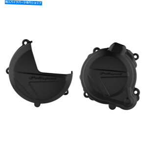 Engine Covers �|���X�|�[�g�u���b�N�N���b�`�C�O�j�b�V�����J�o�[�K�[�h�v���e�N�^�[�L�b�gKTM 150 XCW 2017-2018 Polisport Black Clutch Ignition Cover Guard Protector Kit KTM 150 XCW 2017-2018