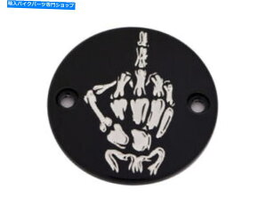 Engine Covers ubN{[tBK[^C}[|CǵAJX^Skul24-63bgJo[Ă܂ Black Bone Finger Timer Points Cover Custom Engraving SKUL24-63BG