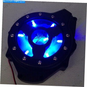 Engine Covers �X�Y�LGSX1300R Hayabusa 99-20 Black�̐�LED�K���X�X���[�G���W���J�o�[ Blue LED Glass See Through Engine Cover For Suzuki Gsx1300R Hayabusa 99-20 Black�y���s�A���i�z