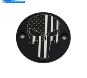 Engine Covers ubNpjbV[^C}[|CgJX^JX^patr22-63bg Black Punisher Timer Points Cover Custom Engraving PATR22-63BG
