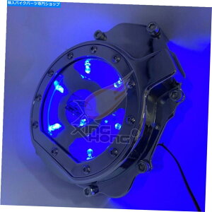 Engine Covers XYLGSXR1000 05-08u[LEDŃAȃGWXe[^[Jo[ʂČ܂ For SUZUKI GSXR1000 05-08 Blue LED Chrome See Through Clear Engine Stator Cover