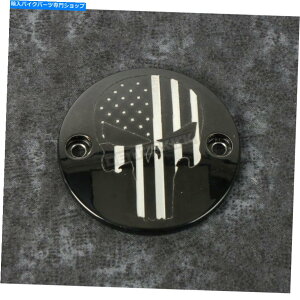 Engine Covers Custom Engraving Ltd Black Stars and Stripes Punisher�^�C�~���O�J�o�[-Patr22-63bg Custom Engraving LTD Black Stars and Stripes Punisher Timing Cover - PATR22-63BG�y���s�A���i�z