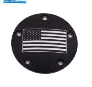 Engine Covers ubNAJtbO^C}[|CǵAJX^patr21-04bgJo[Ă܂ Black American Flag Timer Points Cover Custom Engraving PATR21-04BG