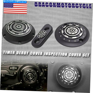 Engine Covers �^�C�}�[�_�[�r�[�J�o�[�����J�o�[�Z�b�g�t�B�b�gH -D -19 XL�X�}�b�V���O�M�A�R���g���X�g�J�b�g Timer Derby Cover Inspection Cover Set Fit H-D -19 XL Smashing Gear Contrast Cut�y���s�A���i�z