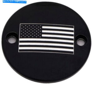 Engine Covers ubNAJtbO^C}[|CǵAJX^patr21-63bgJo[Ă܂ Black American Flag Timer Points Cover Custom Engraving PATR21-63BG
