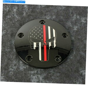 Engine Covers Custom Engraving LtdBubNbhCXJ^C~OJo[-FF13-04bg Custom Engraving LTD. Black Red Line Skull Timing Cover - FF13-04BG