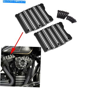 Engine Covers ハーレーツインカムソフトエールツアー99-17のブラックCNCアルミニウムロッカーボックストップカバー Black CNC Aluminum Rocker Box Top Cover For Harley Twin Cam Softail Touring99-17