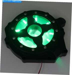 Engine Covers �z���_�̃O���[��LED�G���W���X�e�[�^�[�J�o�[04-07 CBR1000RR/ 04-14 CB 1000RR BLAC W/ Green LED Engine Stator Cover For Honda 04-07 CBR1000RR/ 04-14 CB 1000RR Blac