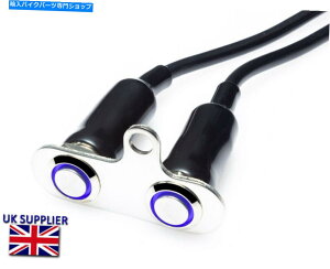 Switches oCNnho[̃_uXCb`{^IɂȂĂGWLX^[^[tbV Motorbike Handlebar Double Switch Button LED ON OFF Engine Kill Starter Flash