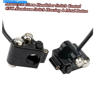 Switches 22mm�̃I�[�g�o�C�n���h���o�[CNC�A���~�j�E���X�C�b�`�R���g���[���z�[���n�C/���[�r�[��2x For 22mm Motorcycle Handlebar CNC Aluminum Switch Control Horn High/Low Beam 2x