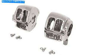 Switches n[[p̃NnEWOƃubNXCb`rbOcCX|[cX^[96-06 Chrome Housings & Black Switches for Harley Big Twin & Sportster 96-06