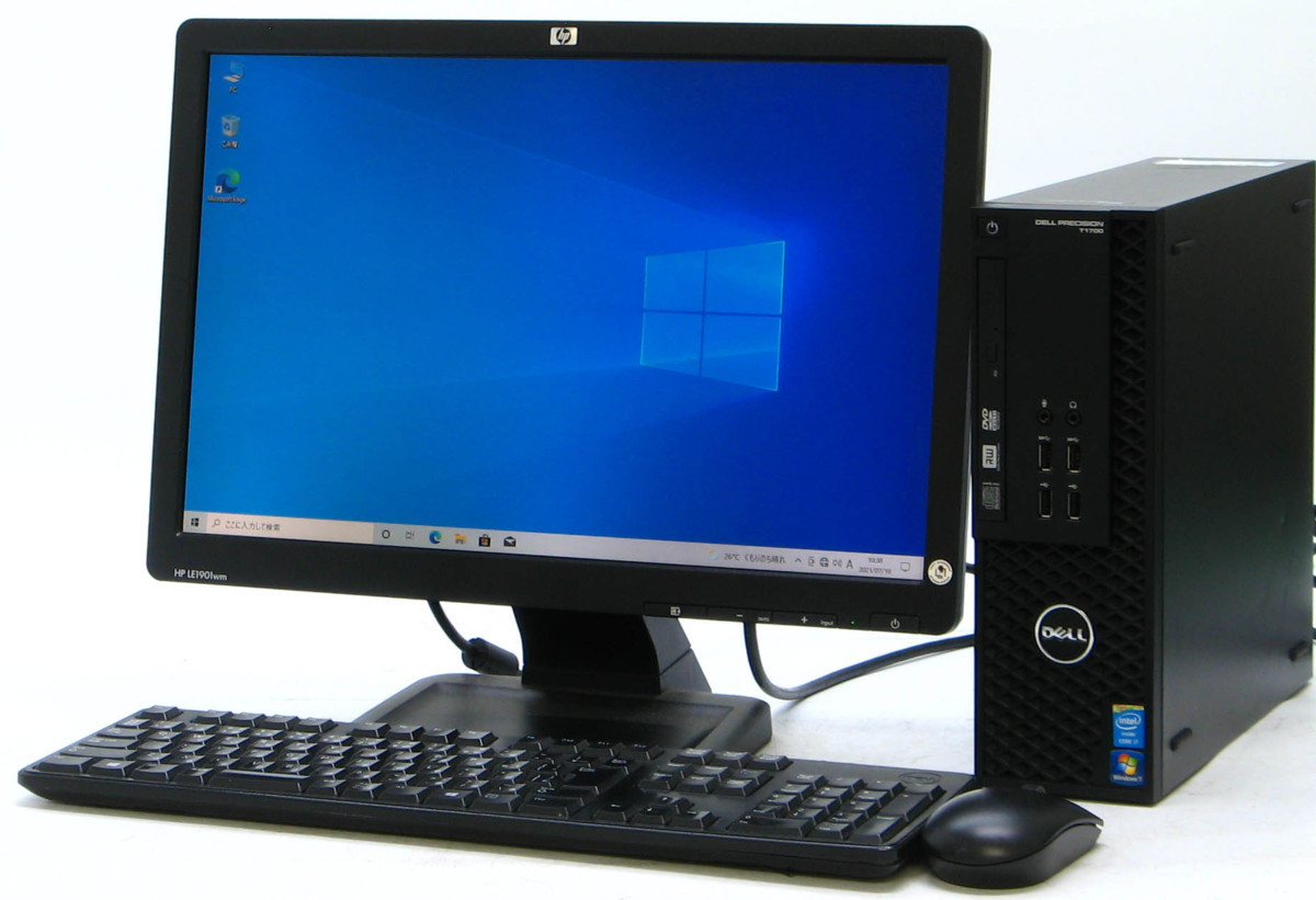 中古 ゲーミング デスクトップ パソコン DELL Precision T1700-4770SF Corei7 メモリ 8GB HDD 500GB　新品GeForce GT1030 19W液晶セット Windows10 