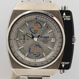デッドストック級 稼働 美品 セイコー アルバ V657-60930 箱付 クロノグラフ QZ シルバー文字盤 メンズ腕時計 OGH 9536ABC0719900