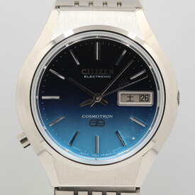 デッドストック級 シチズン 4-7906500Yコスモトロン 青文字盤 デイデイト エレクトロニック メンズ腕時計 OGH 4968ABC2000000
