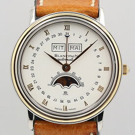デッドストック級 稼働 美品 ブランパン ヴィルレ トリプルカレンダー ムーンフェイズ 2792 AT 白文字盤 メンズ腕時計 OGH 9918ABC5151630