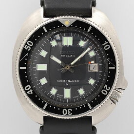 デッドストック級 稼働 良品 セイコー 6105-8110 ダイバーズ 植村モデル AT 黒文字盤 150m デイト メンズ腕時計 OGH 5853ABC6381210