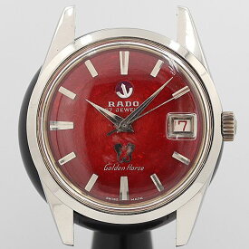 デッドストック級 稼働 良品 ラドー ゴールデンホース 手巻き 57石 赤文字盤 デイト トップのみ メンズ腕時計 OGH 5881ABC0461010