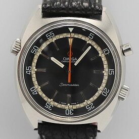 デッドストック級 稼働 美品 オメガ シーマスター クロノストップ 手巻き 黒文字盤 メンズ腕時計 OGH 7362ABC2185810