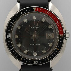 デッドストック級 稼働 ブローバ スノーケル666 AT 黒文字盤 デイト BJT アンティーク メンズ腕時計 OGH 10145ABC0047300