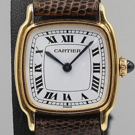 デッドストック級 稼働 良品 カルティエ ゴンドーロ 手巻き 18K/750 白文字盤 レディース腕時計 OGH 10972ABC0152350 3TLT
