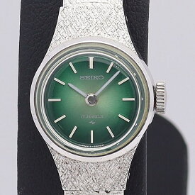 デッドストック級 稼働 良品 セイコー 手巻き 11-0710 17石 グリーン文字盤 レディース腕時計 631ABC5501000NKG