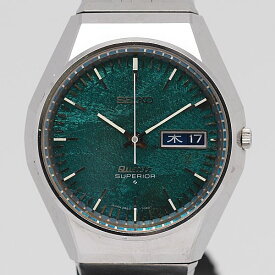 デッドストック級 セイコー スーペリア デイデイト QZ 3N0362 3883-7000 緑文字盤 メンズ腕時計 KOR ABC4777 0195030