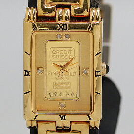 稼働 エルジン インゴッド FK-929-C 97029545 QZ ゴールド文字盤 メンズ腕時計 3973200 4DIT ABC20569 TAM