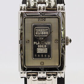 美品 稼働 エルジン インゴットウォッチ PLATINUM 999.5 FK-1164-E QZ シルバー文字盤 レディース腕時計 2000000 4JWY KMT ABC22706