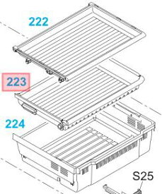 Panasonic　パナソニック冷蔵庫用　冷凍室中段ケース部品コード：ARBHCD800060（画像：223番のみ）