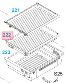 【あす楽対応　西】Panasonic　パナソニック冷蔵庫用　冷凍室中段ケース部品コード：ARBHCD800070（画像222番のみ）