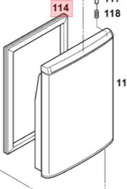Panasonic　パナソニック冷蔵庫用　冷蔵室　ドアパッキン部品コード：CNRAD-306130（画像126番）
