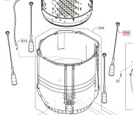Panasonic　パナソニック洗濯乾燥機用　防振吊棒AXW034UA2300　4本セット（画像：D03　4本セット）