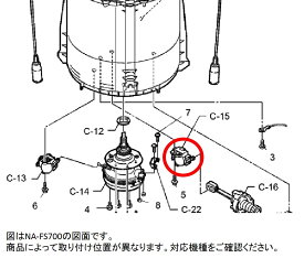 Panasonic　パナソニック　洗濯乾燥機用　ギヤードモータ（排水用）部品コード：AXW3482-300