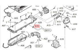 【メール便対応可能】パナソニック　Panasonic　洗濯機　吐出ホースB　部品コード：AXW238-8RT0　《図：A19》